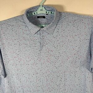 Breezy Polo Shirt Mens 4XL Blue Paint Splatter Performance Golf Activewear